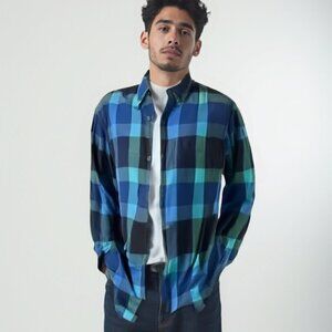 ❤️ Chaps flannel blue/white shirt M blue